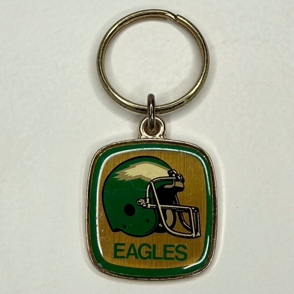 Other - Vintage Philadelphia Eagles Keychain NFL Football Helmet Green Gold Retro Logo